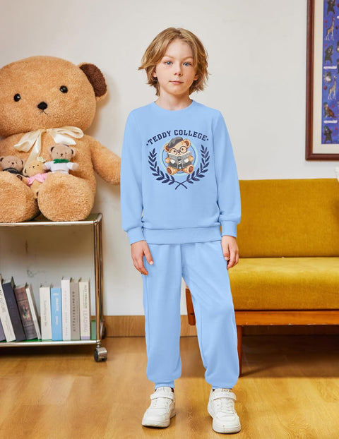 Arshiner Boys Teddy Bear Sweatshirt and Pants Outfit Set