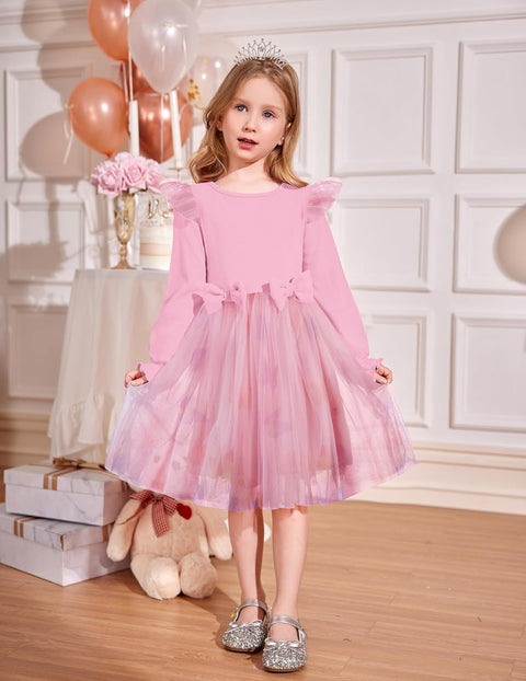 Arshiner Girls Tulle Dresses with Bow Tie Party Dress