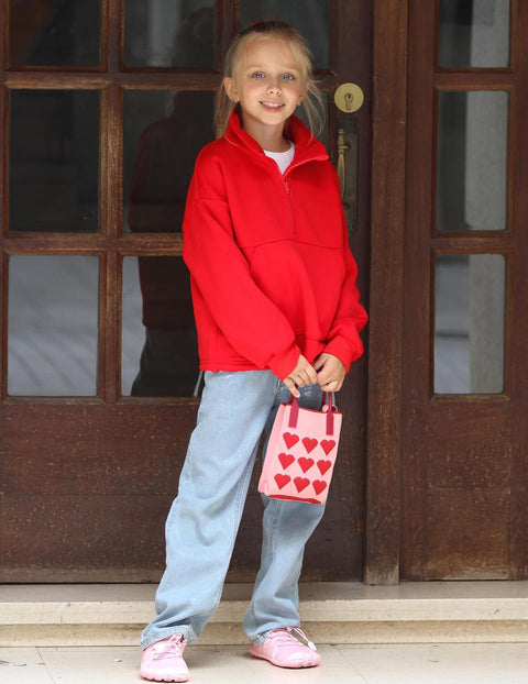 Arshiner Girls Half Zip Sweatshirt Fleece Quarter Pullover