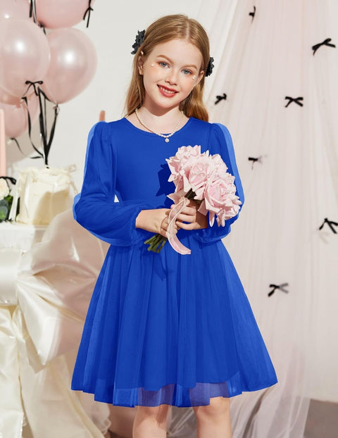 Arshiner Toddler Girls V Back Tutu Dress Tulle Puff Dresses