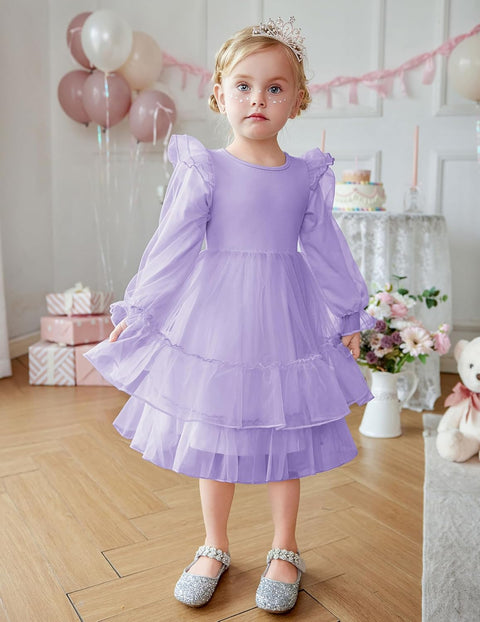 Arshiner Toddler Girls Tiered Tutu Dress Fall Formal Dresses