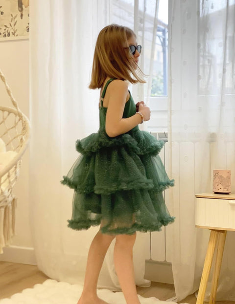 Arshiner Toddler Girls Tulle Dress Tiered Ruffle Fluffy Tutu Dresses 2-8 Years