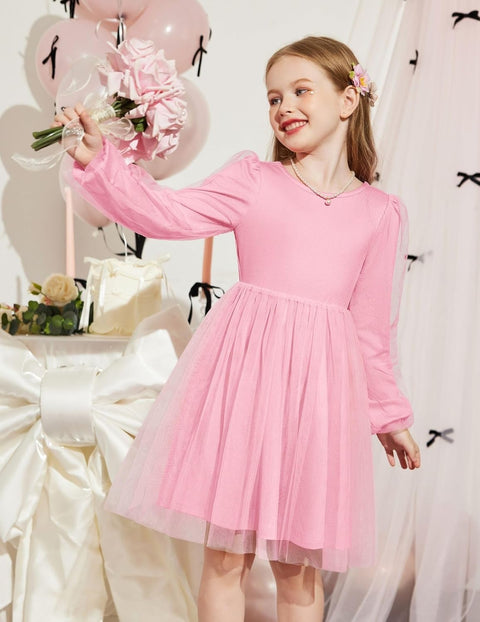 Arshiner Toddler Girls V Back Tutu Dress Tulle Puff Dresses