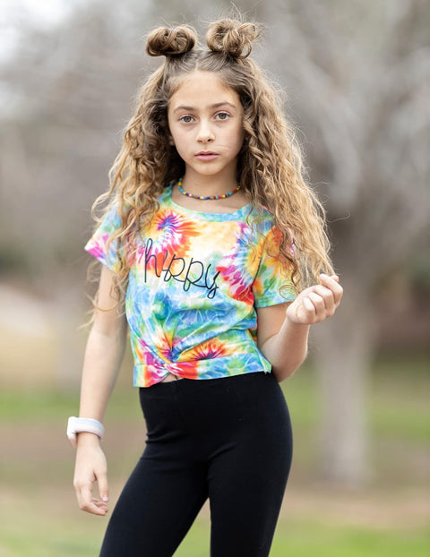 Arshiner Girls Casual Tie Dye Short-Sleeve T-Shirt