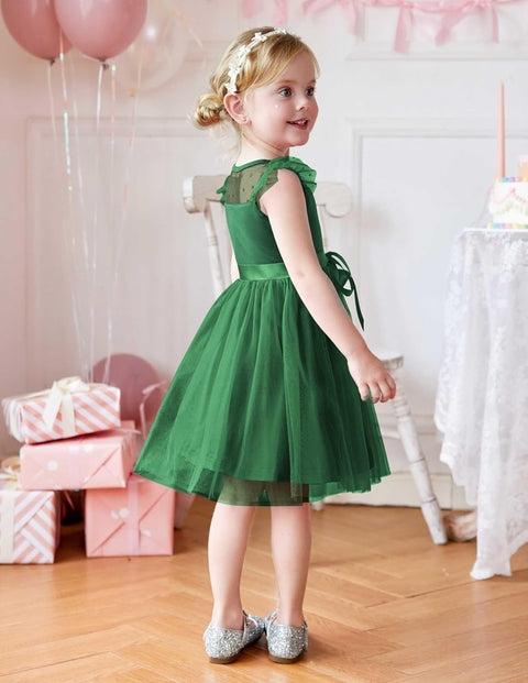 [2-8Y] Arshiner Toddler Girls Tutu Dress Contrast Mesh Party Dresses
