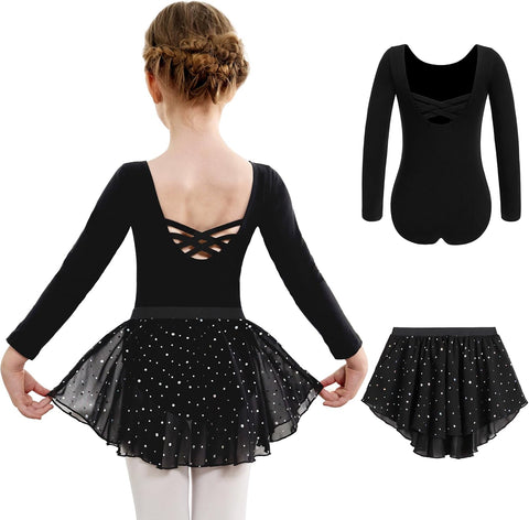 Arshiner Girls Ballet Leotards with Chiffon Dance Skirt