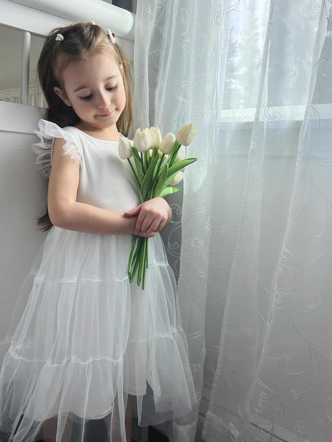 Arshiner Toddler Baby Girl Dress Ruffle Sleeveless Tulle Dresses 2-6