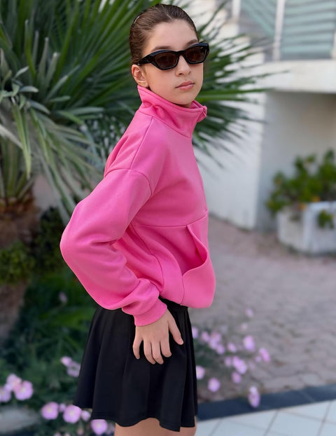 Arshiner Girls Half Zip Sweatshirt Fleece Quarter Pullover