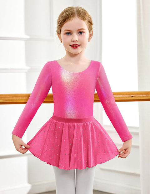 Arshiner Girls Ballet Leotards with Chiffon Dance Skirt