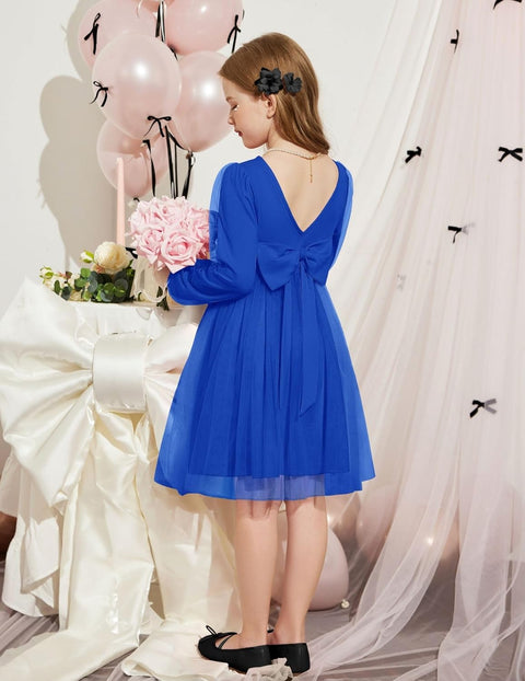 Arshiner Toddler Girls V Back Tutu Dress Tulle Puff Dresses