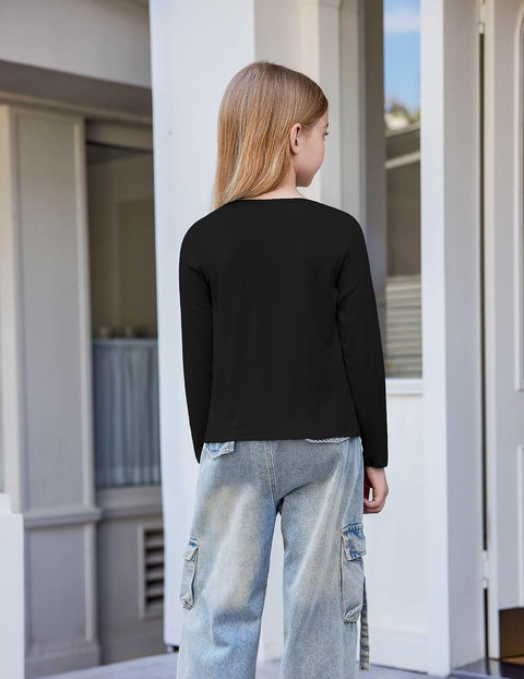 Arshiner Girls Pleated Long Sleeve Shirts