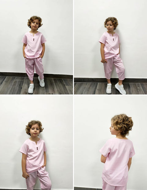 Arshiner Boy's 2 Pieces Clothes Set Henley Shirt and Harem Capri Pants
