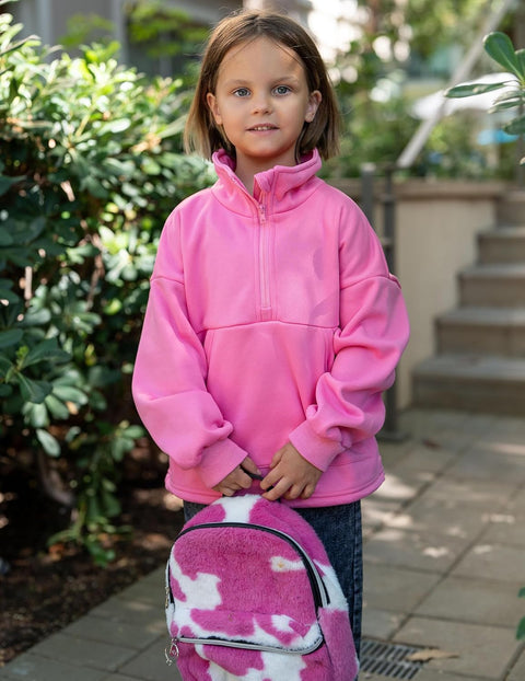 Arshiner Girls Half Zip Sweatshirt Fleece Quarter Pullover