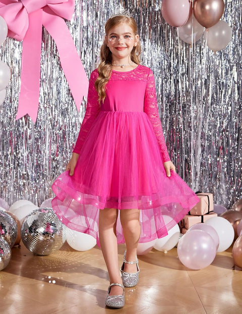 Arshiner Flower Girl Lace Tutu Dresses Flowy Party Dress