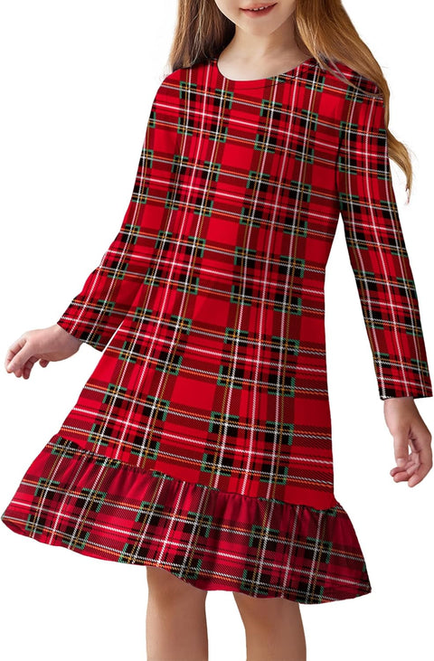 Arshiner Girls' Sleepwear Long Sleeve Cute Nightie Pajama Dress