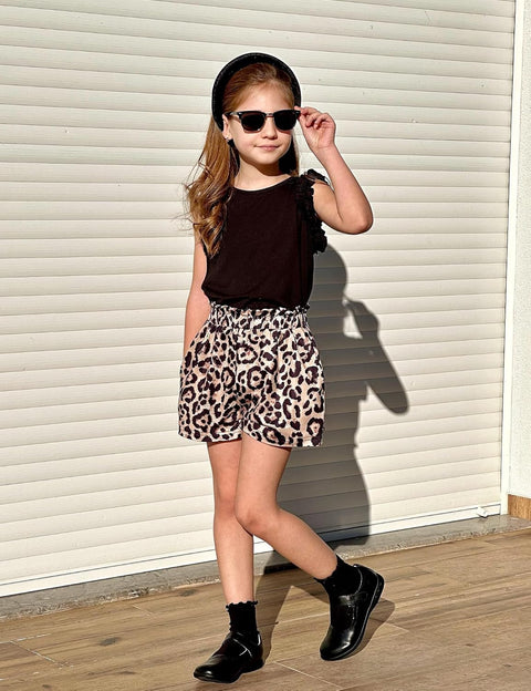 Arshiner Girls 2 Piece Sets Ruffle Trimmed Tank Top and High Waist Shorts