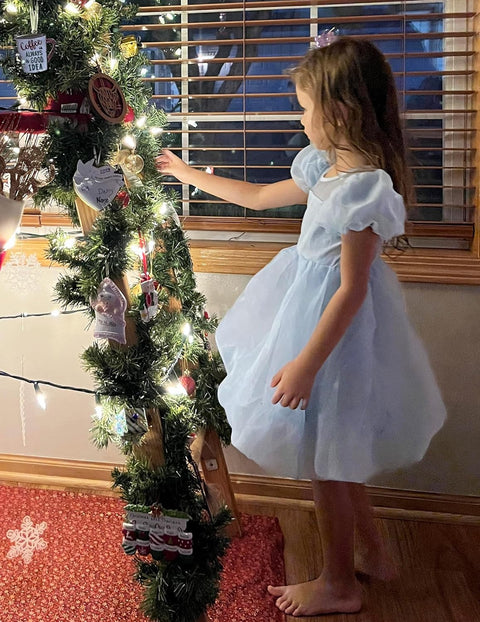 Arshiner Girls Dress Contrast Mesh Puff Flowy Bubble Hem Dresses