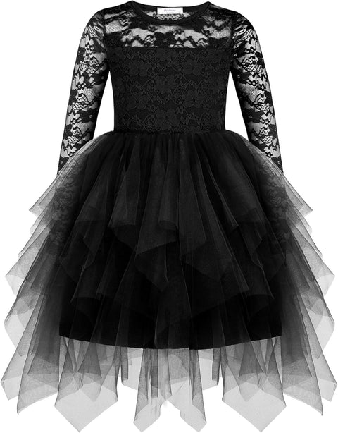 Arshiner Flower Girl Dress Toddler Contrast Lace Tutu Tulle Dresses