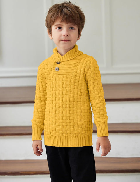 Arshiner Boys Long Sleeve Textured Ribbed Edge Pullover Sweaters