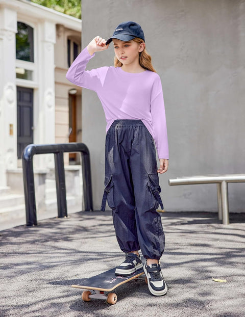 Arshiner Girls Long Sleeve Shirts Casual Tops