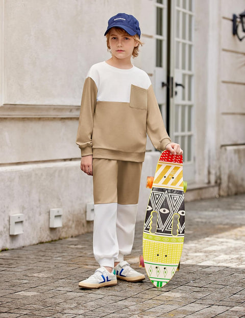 Arshiner Boys Sweatsuit Sweatshirt and Pants Tracksuit Set