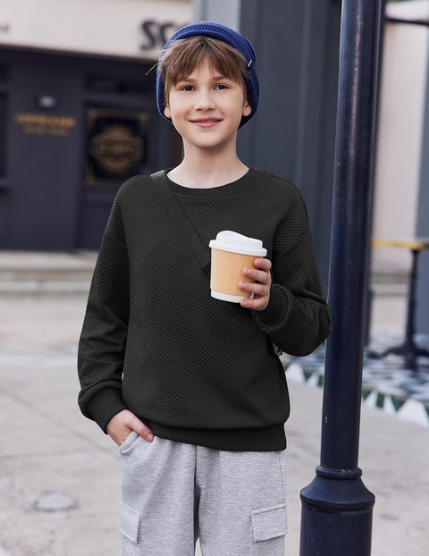 Arshiner Boys Geometric Texture Sweatshirts