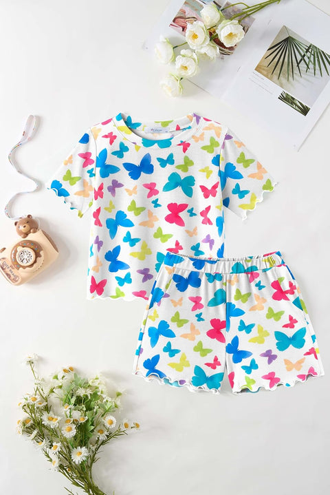 Arshiner Toddler Girls Clothes Ruffle Short Sleeves Crewneck Tops and Shorts with Pockets Cute Summer 2 Pieces Short Sets