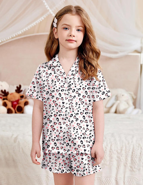 Arshiner Girls Pajamas Silk Satin Pajama Set