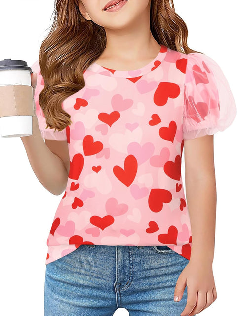 Arshiner Girls Shirts Mesh Puff Short Sleeves Tee Tops