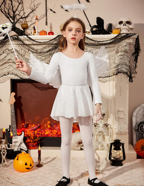 Arshiner Girls Ballet Leotards with Chiffon Dance Skirt