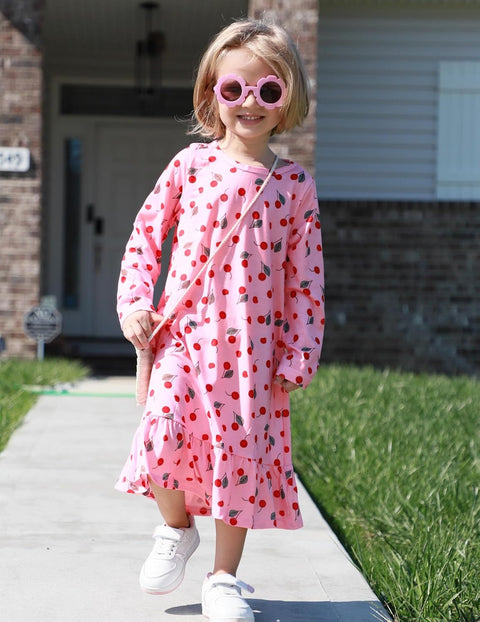 Arshiner Girls' Sleepwear Long Sleeve Cute Nightie Pajama Dress