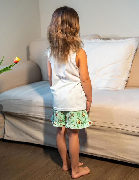 Arshiner Girls Pajamas Ruffle Sleepwear Tank Top and Shorts Set Pjs Outfit