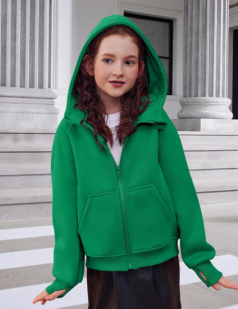 Arshiner Girls Zip Up Hoodies Sweatshirts Fleece Jackets