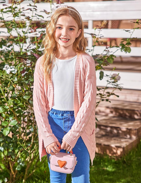 Arshiner Girls Long Sleeve Ribbed Knit Shirts