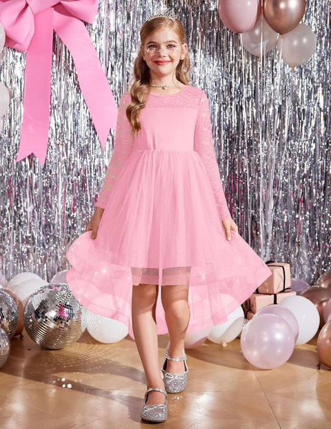 Arshiner Flower Girl Lace Tutu Dresses Flowy Party Dress