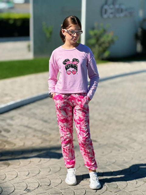 Arshiner Girls 2 Piece Outfits Tie Dye Sweatsuits Set