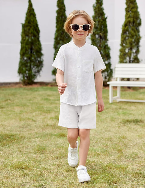 Arshiner Toddler Boys Piece Set Shirt and Shorts Outfits with Pocket 2-8 Years
