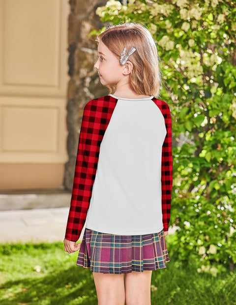 Arshiner Girls Raglan Long Sleeve Shirts Soft Tunic Tops