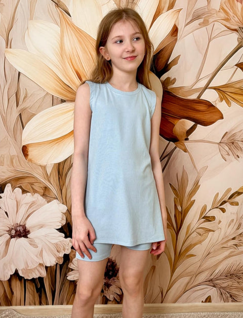 Arshiner Girl 2 Piece Outfits Loose Fit Knit Tunic Tops and Shorts Sets