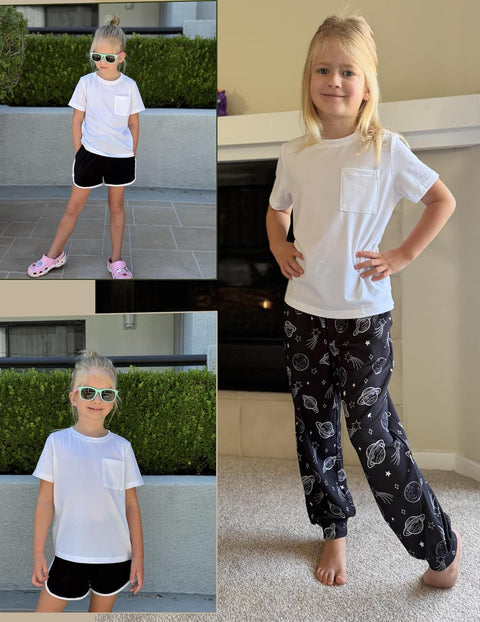 Arshiner Girls Clothes 3 Piece Outfits Short Sleeve Shirt