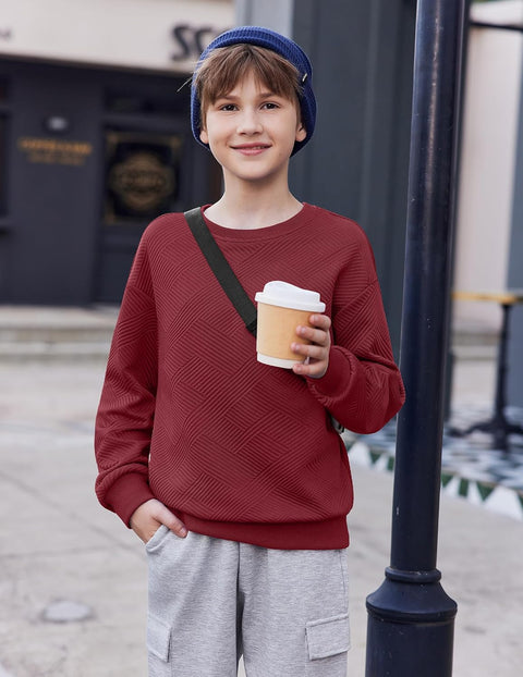 Arshiner Boys Geometric Texture Sweatshirts