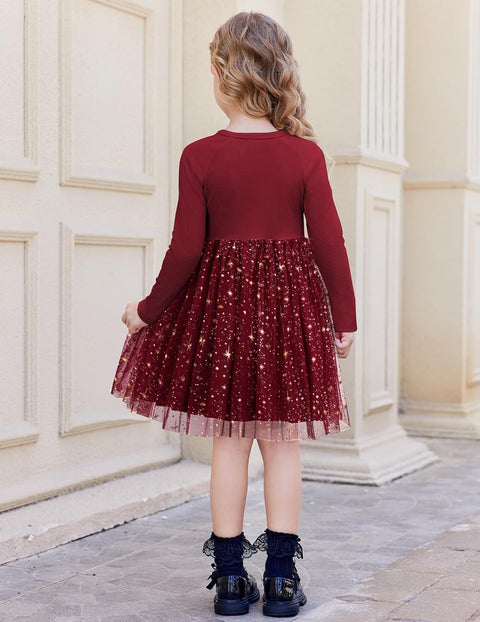 Arshiner Toddler Girls Tutu Dress Long Sleeve Party Dresses