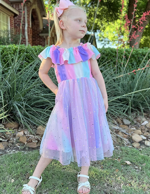 Arshiner Toddler Girl Tulle Dress Girls Sequin Dresses