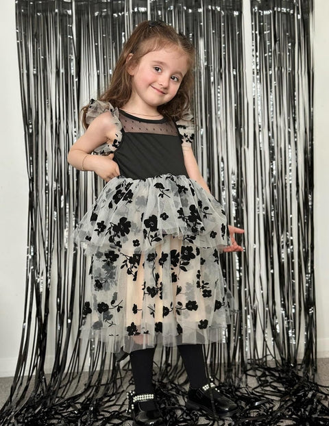 Arshiner Toddler Girls Tutu Sundress Ruffle Sleeve Double Fluffy Tiered Dresses