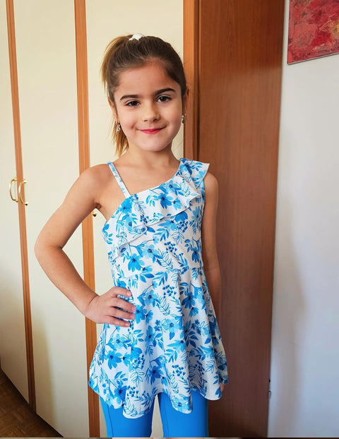 Arshiner Girls 2 Piece Outfits One Shoulder Ruffle Trim Top and Short Sets 6-14 Years