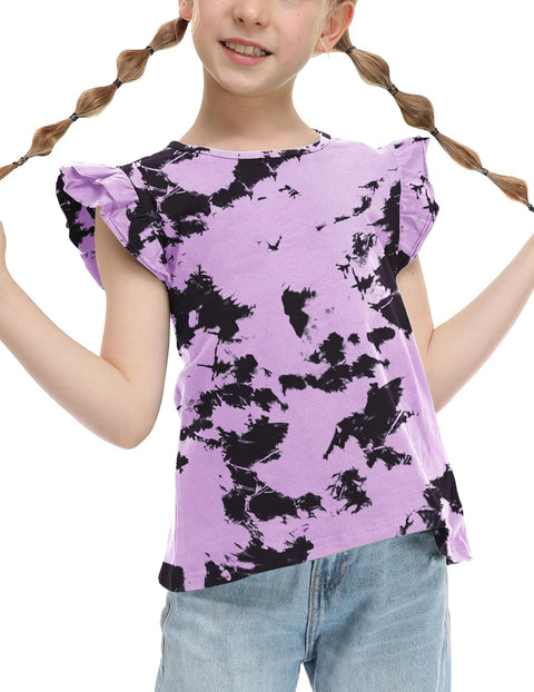 Arshiner Girls Shirts Ruffle Short Sleeve Cute Casual Tops Blouse Tee