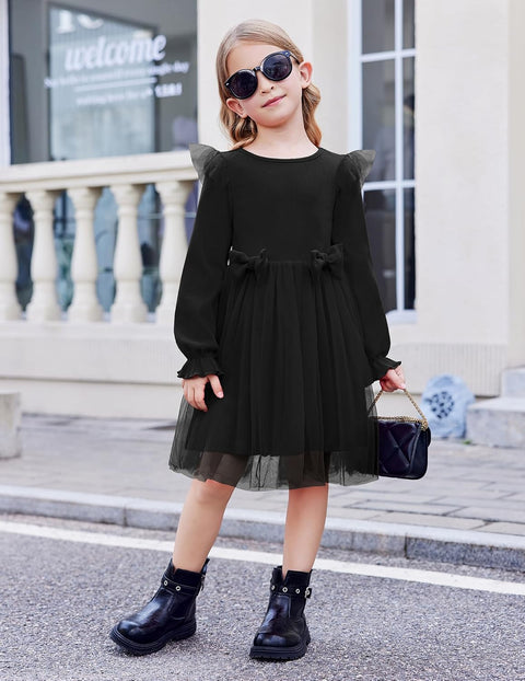 Arshiner Girls Tulle Dresses with Bow Tie Party Dress