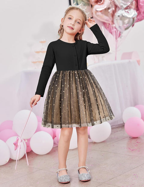 Arshiner Toddler Girls Tutu Dress Long Sleeve Party Dresses