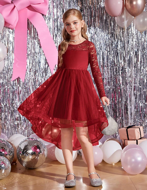 Arshiner Flower Girl Lace Tutu Dresses Flowy Party Dress