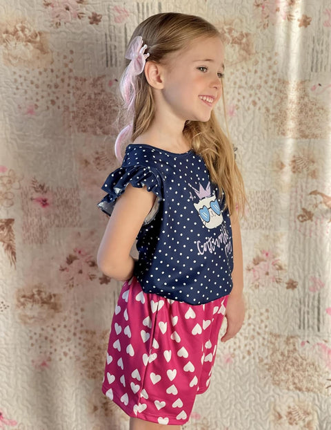 [4Y-12Y] Arshiner Girls Pajamas Set Short Sleeve Pjs 3PCS Lounge Sets